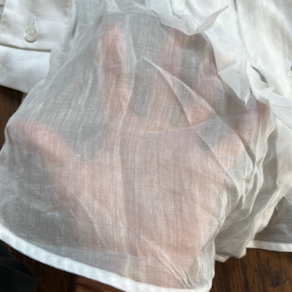 Wunderkind White Semi-Sheer Button Down LongSleeved Top - Picture 5 of 8